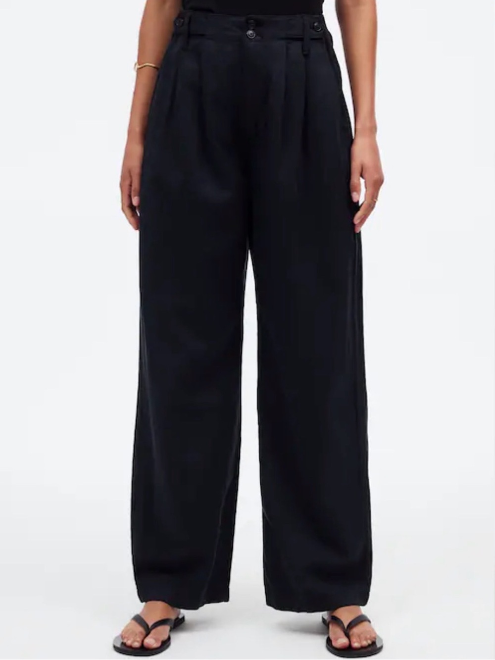 Madewell Black Wide-Leg High-Rise Pants